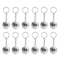12 Pcs/Set Discos Balls Keyring Party Item Keychain 70s Discos Accessories Small Balls Key Pendant 1 gray
