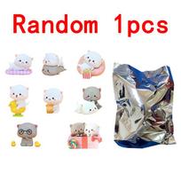 8pcs/set Adorable Animal Lucky Mitao Cat Creative Surprise Blind Box Girls Playthings Figure Doll Children Car Decor Xmas Xmas Gifts