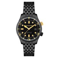Bradner Black and Gold Collection 18 ATM Water Sapphire Black [SPINNAKER] Watch, Automatic, Resistant, Crystal, Dial, SP-5062-44, Men's [Authentic] juoda