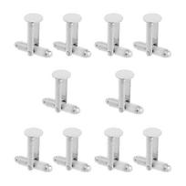 Piercing Classic 10 Pcs Men's Cufflinks Cuff Link Silver Tone Backs Blanks 0.31