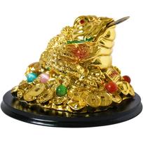 Feng Shui Money Frog Statue Toad Three Legs Frog Figurines on Chinese Coins Gold Ingot Good Luck Charms Lucky Fortune Wealth Car Decor auksas