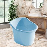 Baby Bath Bucket Kids Tub Bathing Seat Comfortable Anti Slip Sit and Soak Shower mėlyna