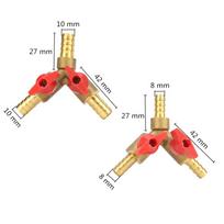 6mm10mm Hose Barb Y Shaped Three Way Brass Shut Off Ball Valve Pipe Fitting Connector Adapter For Fuel Gas Water Oil Air 1 Pc 6mm