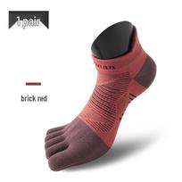 CoolMax Unisex Penkių pirštų kojinės bėgimui: Atsparus trinčiai, Greitai džiūstantis, Lycra, Storas, Skirtas sportui su atskirtais pirštais M (38-41) plytų raudona spalva
