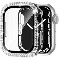 Stiklas+Danga Apple Watch dėklui 45mm 44mm 41mm 40mm 46mm 42mm Blizgantis deimantinis buferis+Ekrano apsauga serija 11 10 9 8 7 5 6 4 SE 42mm Series 1 2 3