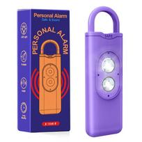 Portable Self Defense Siren New with 130dB SOS ABS Safety Alarm Siren LED Light Personal Security Keychain Alarms for Women violetinė