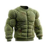 Fleece Megztiniai vyrams ir moterims, Oversized, apvalia iškirpte, ilgomis rankovėmis, juokingi 3D skaitmeninės spaudos rudens ir žiemos drabužiai S žalia