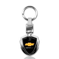 Car Logo Stying 3D Metal Key Rings Shield Shaped Keychain For Chevrolet Colorado Cruze Spark Captiva Malibu Trax Aveo Camaro juoda