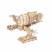 OUZEY 3D Wooden Puzzle Sky Pirates Airship Tiger Moth Airship, DIY Wooden Blocks Kit Ornament, Collectible Anime Gift