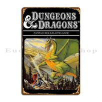 Dungeons & Dragons palydovo rinkinio taisyklės meno kūrinys Metalinis ženklas Vintažinės garažo plokštės Sieninė tapyba Sienų dekoras Skardinis ženklas Plakatas 20x30cm（7.8x11.8inch）