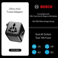 Bosch Multi-Country Universal Travel Adapter Dual Fuse Flame Retardant Shell Anti-Electric Shock Safety Shutter Compatible With Global Plugs