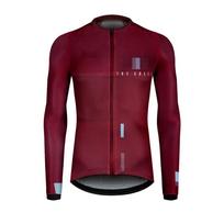 2019 best long sleeve pro team areo cycling jersey aero race fit cut with lightweight fabric UV protection men and women XXS raudona