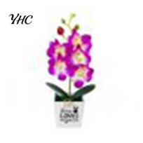 Dirbtinė drugelio orchidėja bonsai netikra gėlė su vazoninių namų baldų dekoru violetinė