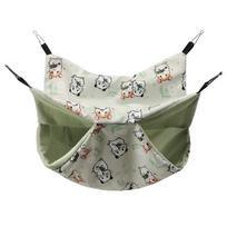 Dvigubo sluoksnio jūrų kiaulytės kabantis hamakas Naminių gyvūnėlių narvo priedai Šinšilos hamakas Hamsteriui 29*29CM-Green Hamster white