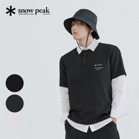 [Snowpeak] AeroCool Lettering Woven Patch Short-Sleeve T-shirt (S26MMFTS22) Black-95(M)