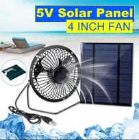 5W USB Solar Exhaust Fan Air Extractor Mini Iron Ventilator Solar Panel Powered Portable Summer Cooling Fan Power Cooler 4inch