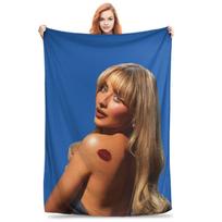 Super Soft Sabrina Carpenter Short N' Sweet Tour Throw Blanket Premium Fleece Flannel Lightweight Bed Blanket All Season Use Size: 75*100cm, Weight: 230 GSM