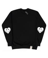 Graver [Unisex] Elbow White Heart Sweatshirt_Black Black/L