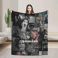 Damiano David Warm Soft Blanket Students Plush Throw Blanket Novelty Bedroom Flannel Bedspread Sofa Bed Cover Size: 75*100cm, Weight: 230 GSM