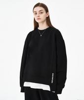 Moz Moz Balance Cut Terry Heavy Brushed Sweatshirt Black 2