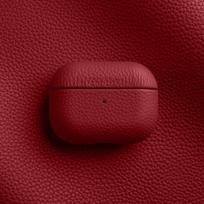 Melkco For Apple AirPods 1 2 3 Pro 2 3 Real Genuine Leather Earphone Protection Box Cover Case Natural Premium Cowhide AirPods 1 raudona