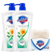 Safeguard Honeysuckle Shower Gel 1KG x2 + Pure White Soap 115G Bundle
