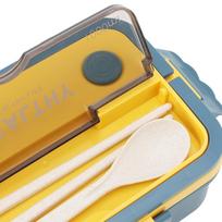 1000ml Compartment Lunch Box PP Food Container Practical Thermal Lunch Box  For Picnics mėlyna