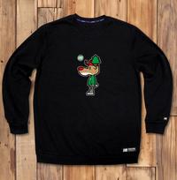 Doldol Ally_Mtm_07 Bicycle Camping Deer Ellie Character Graphic Sweatshirt Black/L