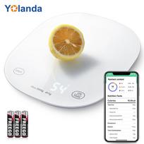 Yolanda Innovative Smart Kitchen Food Nutrition Scale with APP 5kg Portable Digital Scale Electronic Measuring Weight Scale (White,1g&5 kg&210*182*20.7mm) balta