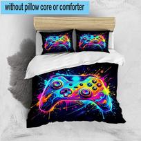1PC Colorful Gaming Controller 3pcs Bedding,Including 1pc Duvet Cover And 2pcs Pillowcases Perfect for Christmas,Ideal for Bedroom, Dormitory 135cm*200cm