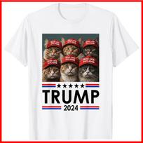 Donald Trump Make Cats Safe Again 2024 Debate Funny White Cotton T-Shirt S-5XL L