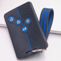 Car Key Cover for Renault Zoe Captur Clio 5 Arkana Megane 4 Scenic Espace Kadjar with Keychain Honeycomb Texture Metal Keychain Car Remote Key Sleeve juoda