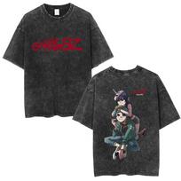 Rock Band Gorillaz Washed Vintage T-shirts Men Women Hip Hop Fashion Trend T Shirts Men's Casual Oversized Short Sleeve T-shirt S įvairiaspalvis