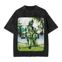 Metal Gear Solid 3: Snake Eater Jungle Concept Art Vintage Acid Wash Oversized Black T-Shirt | Tactical Espionage Game Fan Merch Tee S įvairiaspalvis