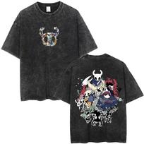 Game Hollow Knight Vintage Washed T-shirt Men Women Casual Cotton Retro T-shirts Anime Oversized Short Sleeve T Shirt Streetwear S įvairiaspalvis