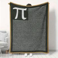 Pi Number Math-Themed Flannel Blanket - Cozy Pi Day Gift for Students Teachers Mathematicians Size: 75*100cm, Weight: 230 GSM