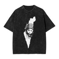 Palestine Keffiyeh Girl T-Shirts for Men  Funny Pure Cotton Tee Shirt Round Neck Short Sleeve T Shirt New Arrival Clothes, S įvairiaspalvis