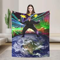 Mr Worldwide Pitbull Plush Blanket Children Flannel Throw Blanket For Couch Chair Sofa Bed Warm Design Quality Bedspread Idea Size: 75*100cm, Weight: 230 GSM