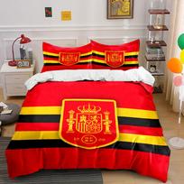 Red crest, black-yellow stripes. Bedding sets Duvet cover sets Duvet covers Pillowcases(1*Duvet Cover 2*Pillowcases without duvet insert) 135x200cm
