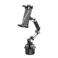 Car Cup Holder Tablet & Phone Mount, Universal Stand with Adjustable Long Arm for iPad Pro Air Mini, Samsung Galaxy Tab, Kindle juoda
