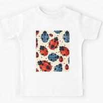 Red And Blue LadyBugs Kids T-Shirt 140
