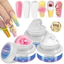 Solid Nail Extension Gel Kit Non-Sticky Hand-Free Nail Sculpting Fast Extension Nail Tips Gel Transparent/Natural 8ml*1 Transparent
