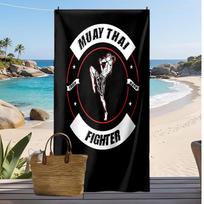 Muay Thai Gym Printed Quick Dry Beach Towel Super Absorbent Soft Lightweight Bath Towel for Pool Summer Travel 70cmx140cm(27x55inch)