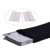 Oem Portable Aluminum Camp Stove Windscreen 10 Plates Collapsible Camping Stove Windshield Wind Screen For Picnic Cooking