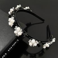 Latest Arrival Korean Hot and Popular Raw Materials for Hair Bands Shinny Diamond Pearl  Make up Bangs Headbands for Women