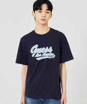 Guess 2-Color Unisex Semi-Oversized Center Guess Logo Short Sleeve T-Shirt Np2Ke408 Nvy/S