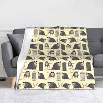 Trashy Screaming Opossum Possum Scream Blanket Flannel Printed Multifunction Soft Throw Blanket for Home Outdoor Bedspreads Size: 75*100cm, Weight: 230 GSM