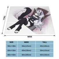 Helluva Boss Anime Blankets Velvet Summer Autumn Winter Sexy Loona Multifunction Warm Throw Blanket for Bed Bedroom Rug Piece Size: 75*100cm, Weight: 230 GSM