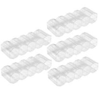 JIAYI Set of 5 ABS Poker Chip Cases with Wave Lids Holds 100 Chips Universal Use Casino-Style Texas Hold'em Home Tournaments