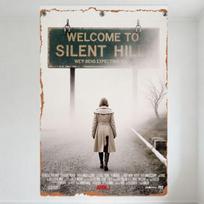 Silent Hill Welcome Sign Horror Movie Distressed Rusted Metal Tin Sign Vintage Home Decor Wall Plaque for Cafe Bar Man Cave 20X30CM